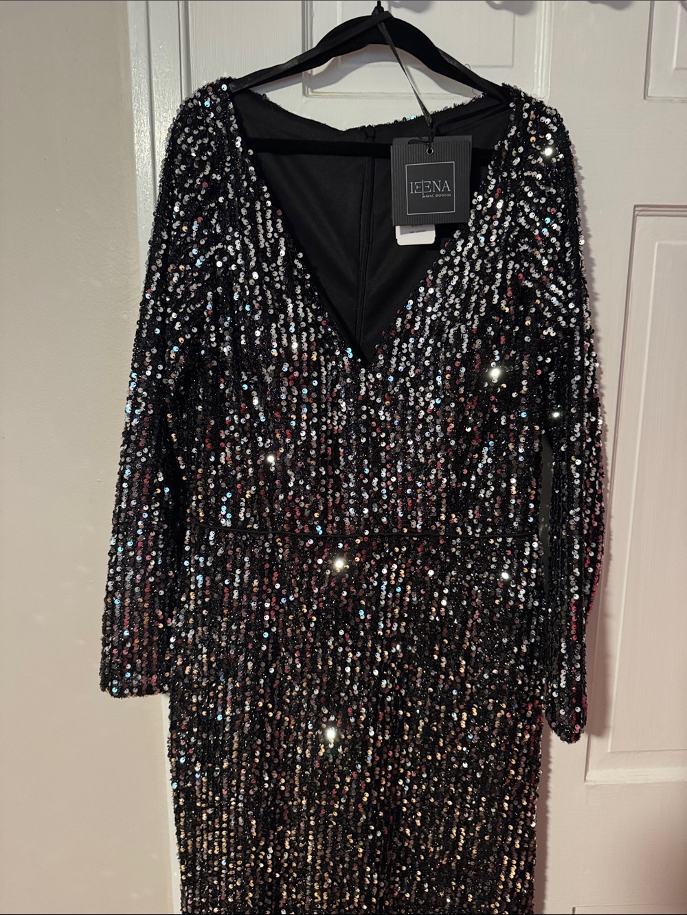Ieena for Mac Duggal NWT Gown 26445 Sequined Long Sleeve Evening Formal Gala 10 - Picture 12 of 15